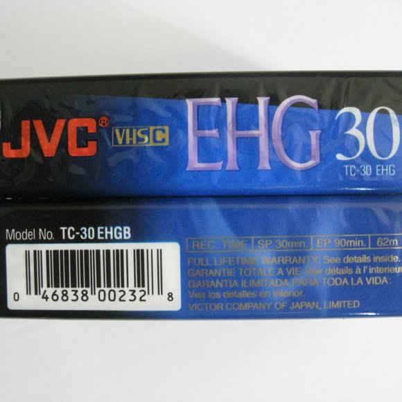 JVC TC-30 EHGB Hi Fi VHS-C 30 Minute Camcorder Tapes New/Sealed Plastic Lot of 2 - Picture 6 of 8